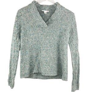 Coldwater Creek Seaglass Green V-Neck Marled Sweater Women's Size XS‎ (4)